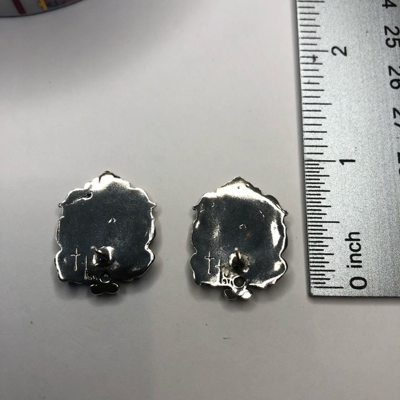 T FOREE HUNSICKER STERLING SILVER EARRINGS - Picture 2 of 2